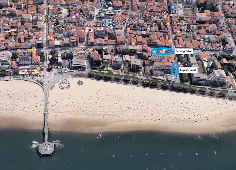 Grand Hotel - Magnifique Appartement Bord De Plage Centrale Arcachon Exteriör bild